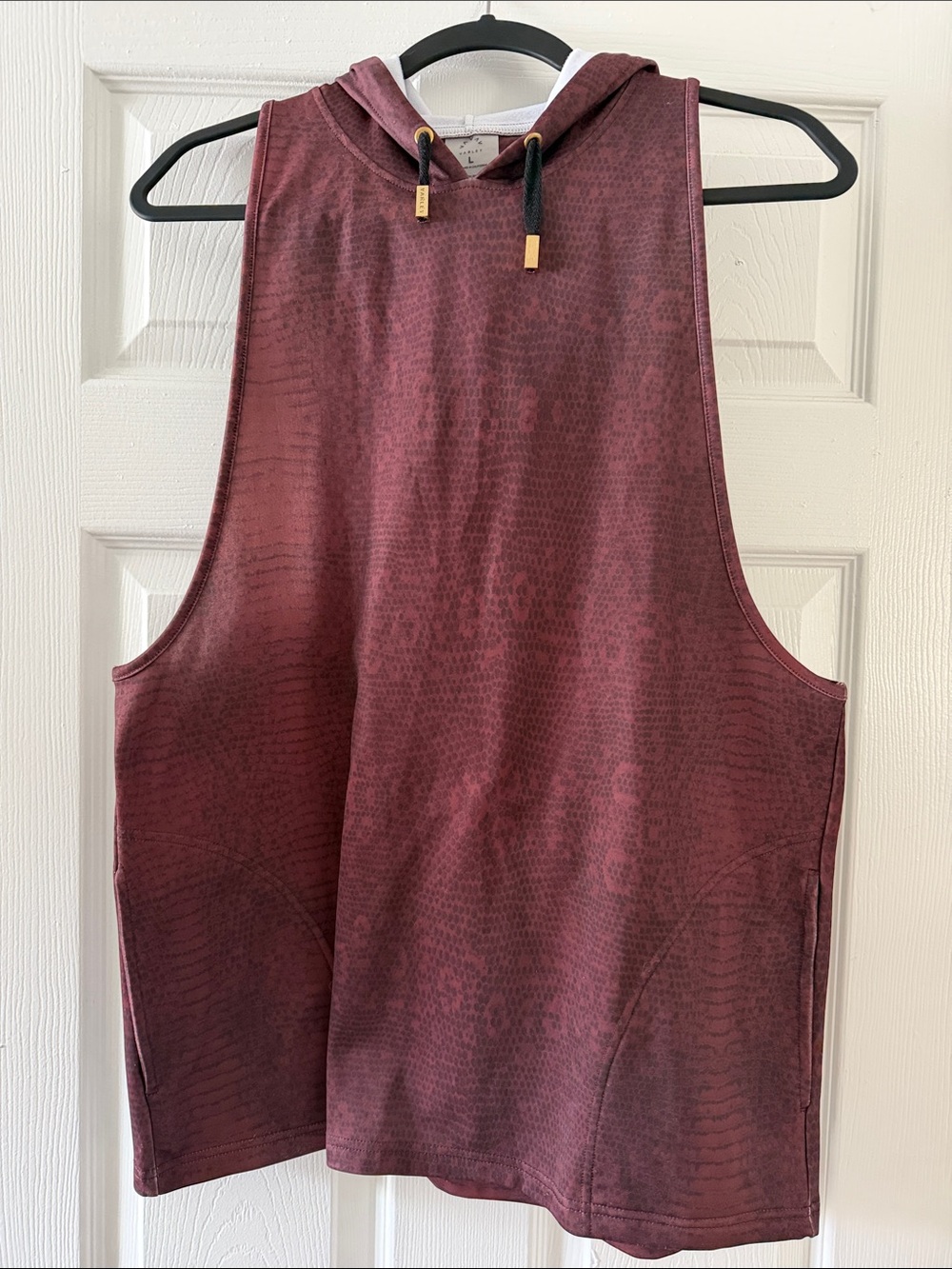 Varley Burgundy Sleeveless Hooded Muscle Tank